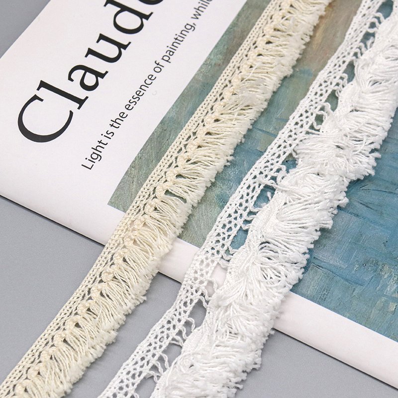 Custom Fancy tassel lace trim European style soft decorative lace trim for garment
