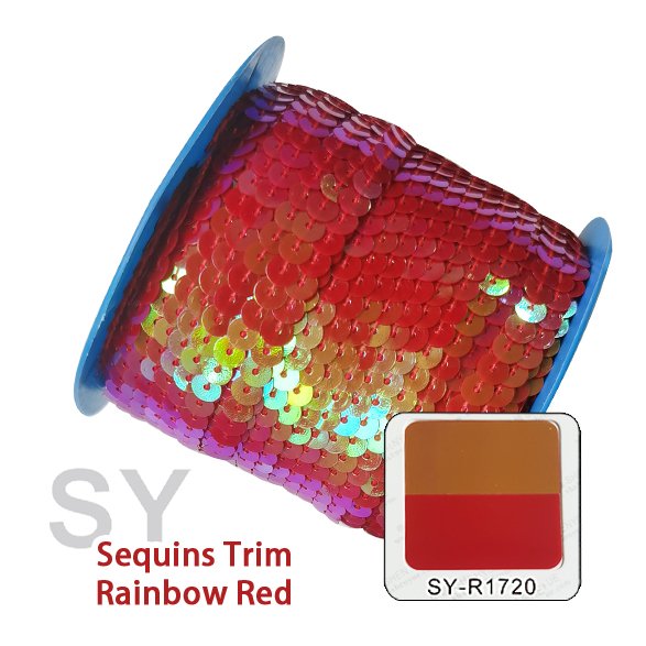 recycled PET 6mm iridescent Spangle Flat pink Sequins Paillette Trim Spool String Chain For Stage Garment