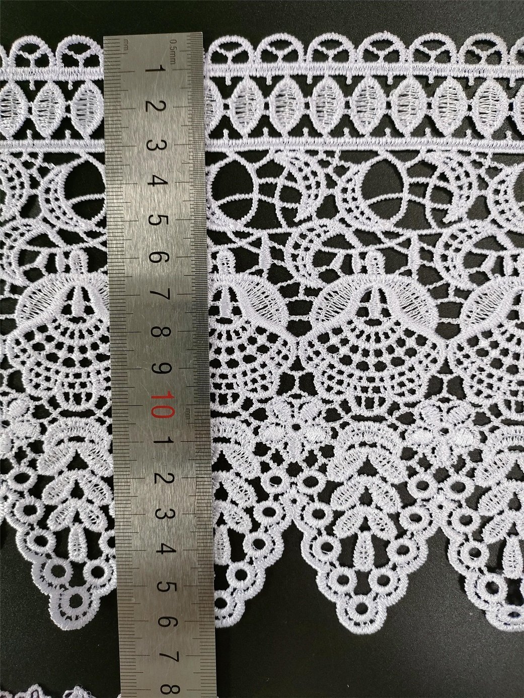Wholesale high quality custom embroidery lace milk silk/polyester lace trimming