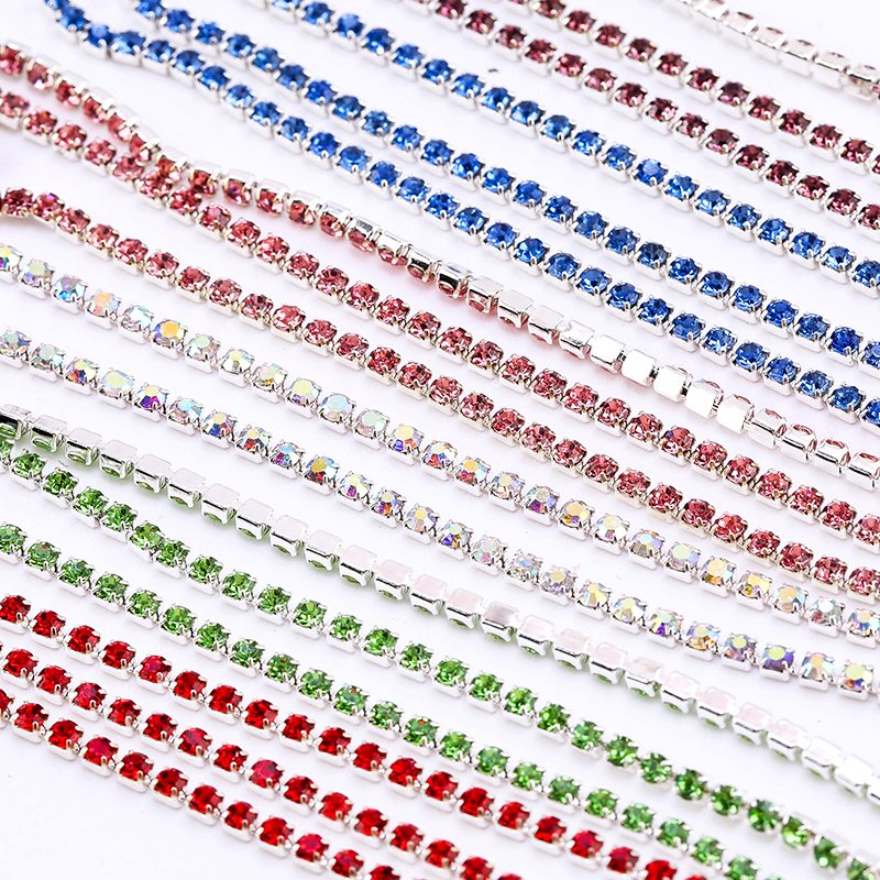 Factory Wholesale rhinestone applique Chain Trim DIY Rhinestones Crystal trim Decoration for garment & processing accessories