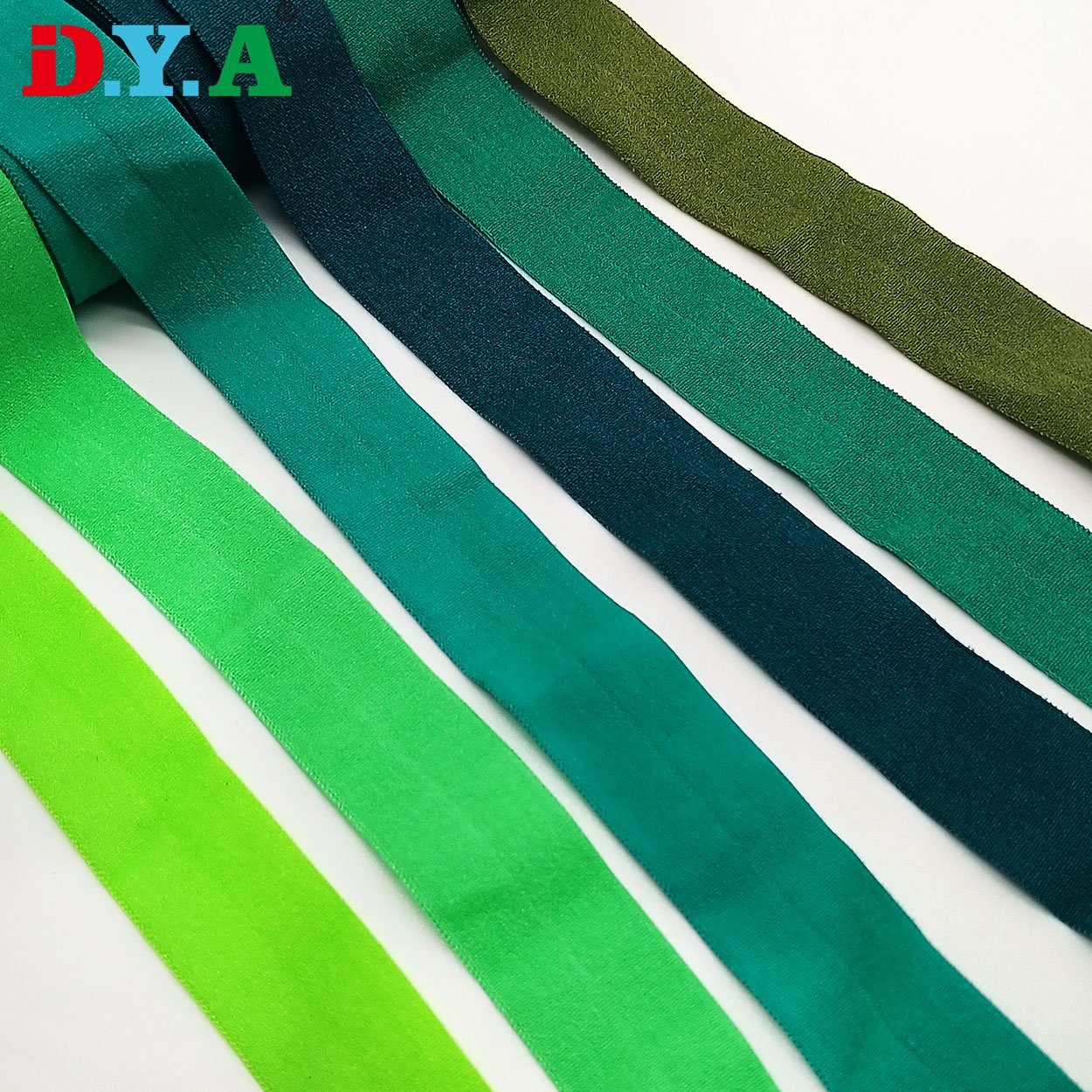 Stock multicolor trim elastic ribbon stretch sewing 3/4 5/8 inches fold over elastic band for diy craft hair ties headband