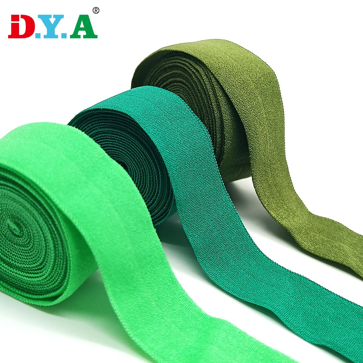 Stock multicolor trim elastic ribbon stretch sewing 3/4 5/8 inches fold over elastic band for diy craft hair ties headband