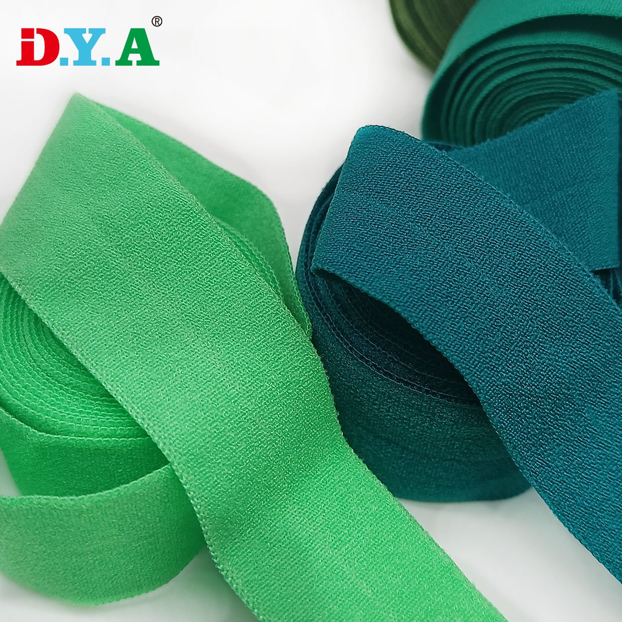 Stock multicolor trim elastic ribbon stretch sewing 3/4 5/8 inches fold over elastic band for diy craft hair ties headband
