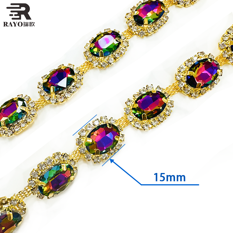 Rhinestone Cup Chain Trim Sew-on Glass Crystal Trimming For Crafts Bridal Apparel Wedding Dresses DIY Projects Shoes Garments