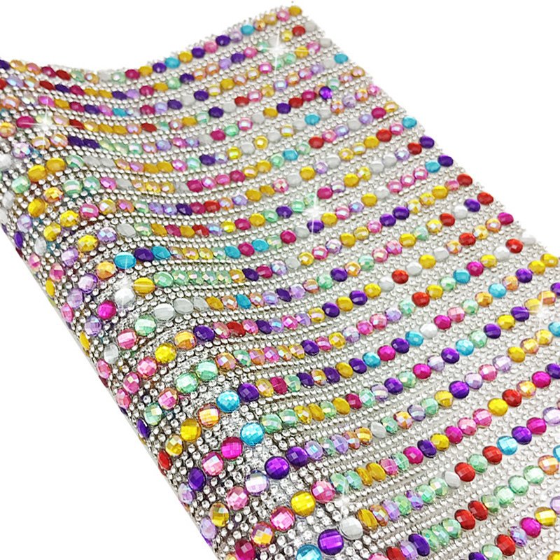 Mix Acrylic Stone Crystal Rhinestone Sheet Adhesive and Hotfix Decorate Trimming Sticker Diamond Stress Rhinestone Sheet
