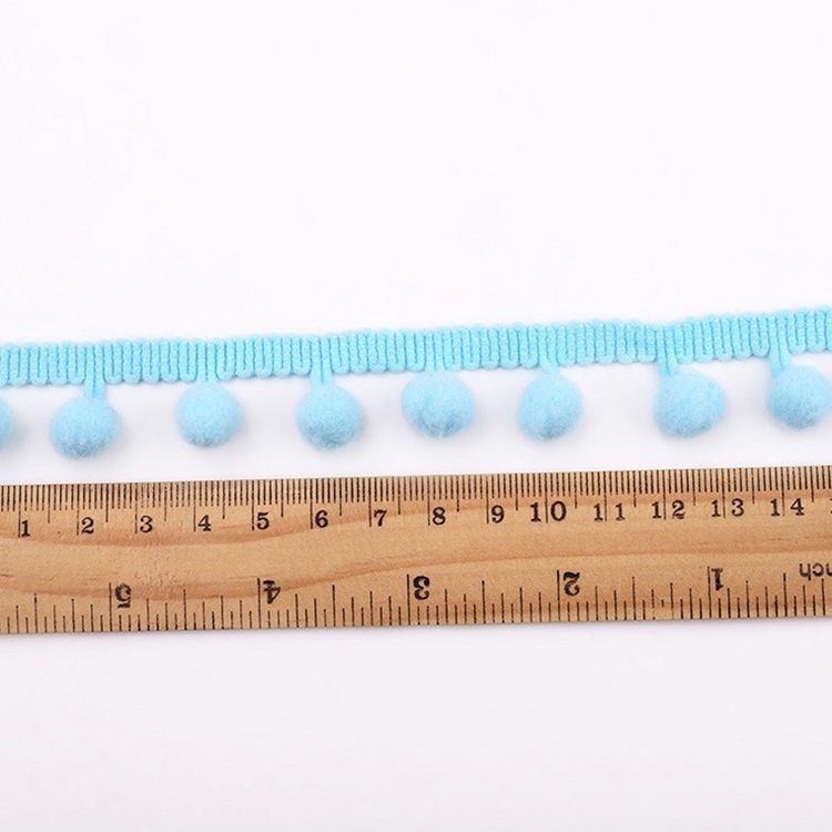 Wholesale 12mm Pompom Ball Lace Trim Colorful DIY Sewing Accessory Fringe Pom Pom Ball Lace Trimming