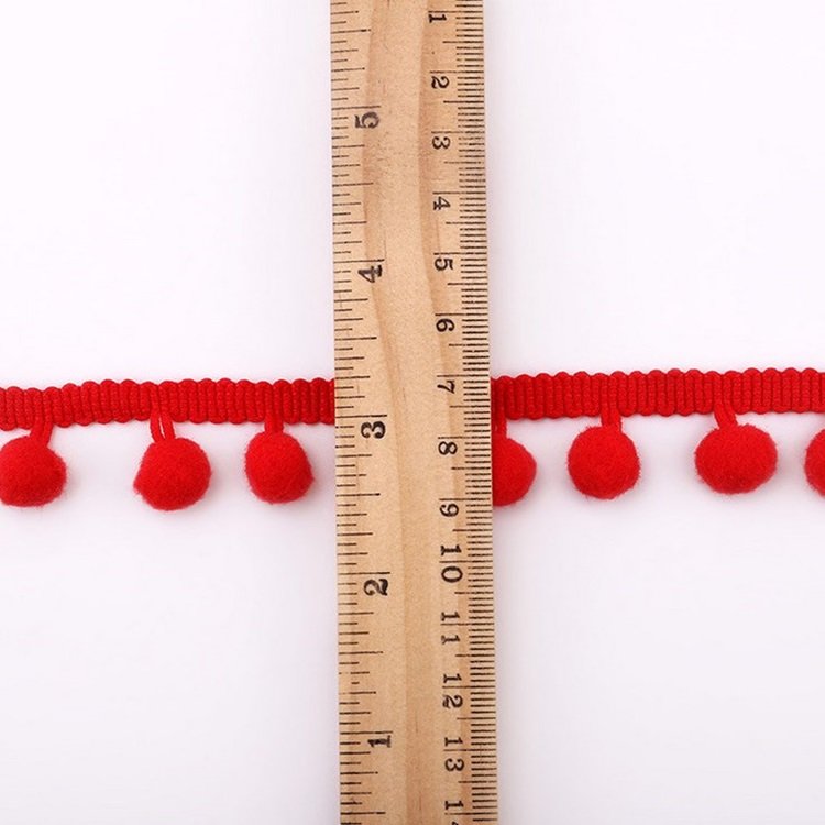 Wholesale 12mm Pompom Ball Lace Trim Colorful DIY Sewing Accessory Fringe Pom Pom Ball Lace Trimming