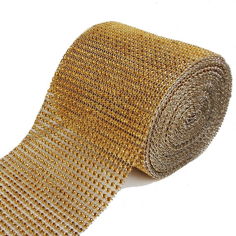 Wholesale Ribbon Trimming Plastic Rhinestone Decorative Diamond Mesh Wrap 24line Acrylic Sparkle Diamond
