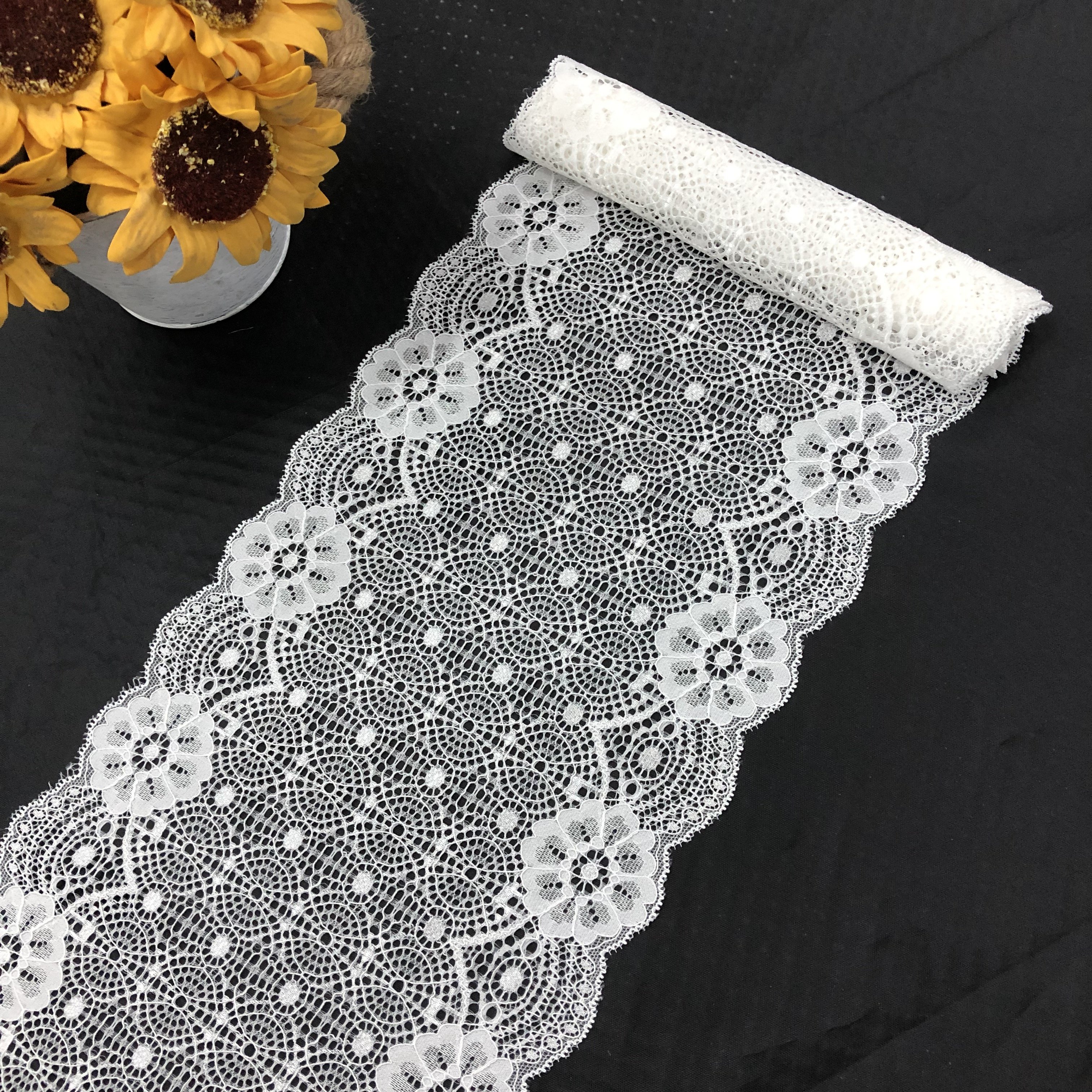 2018 white french lace african wedding border lace trim for dress