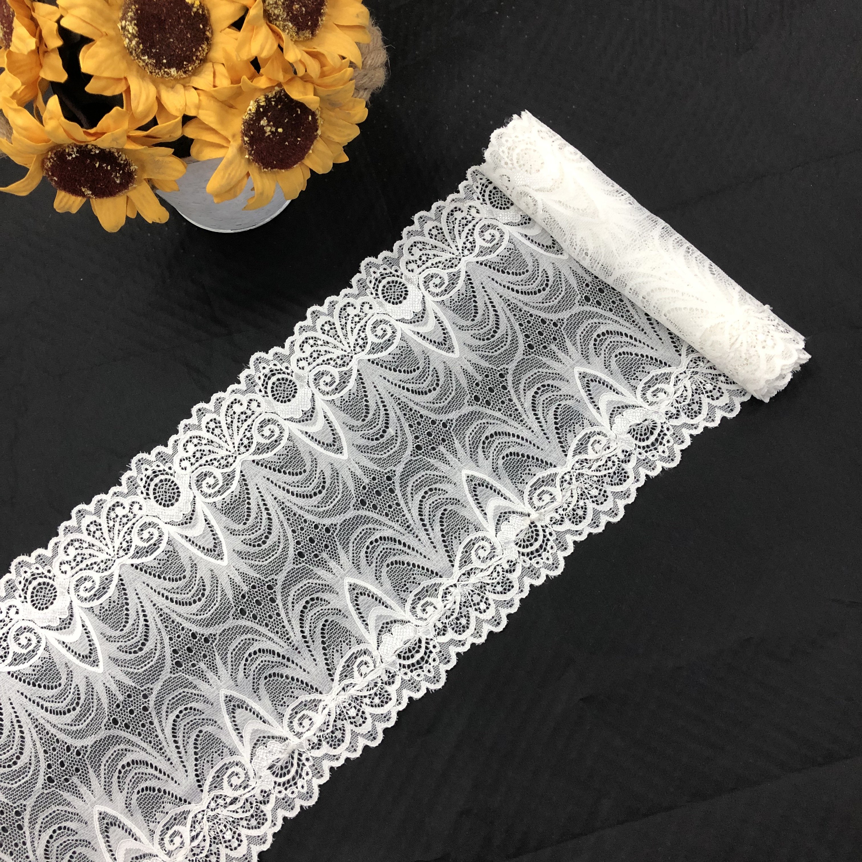 2018 white french lace african wedding border lace trim for dress