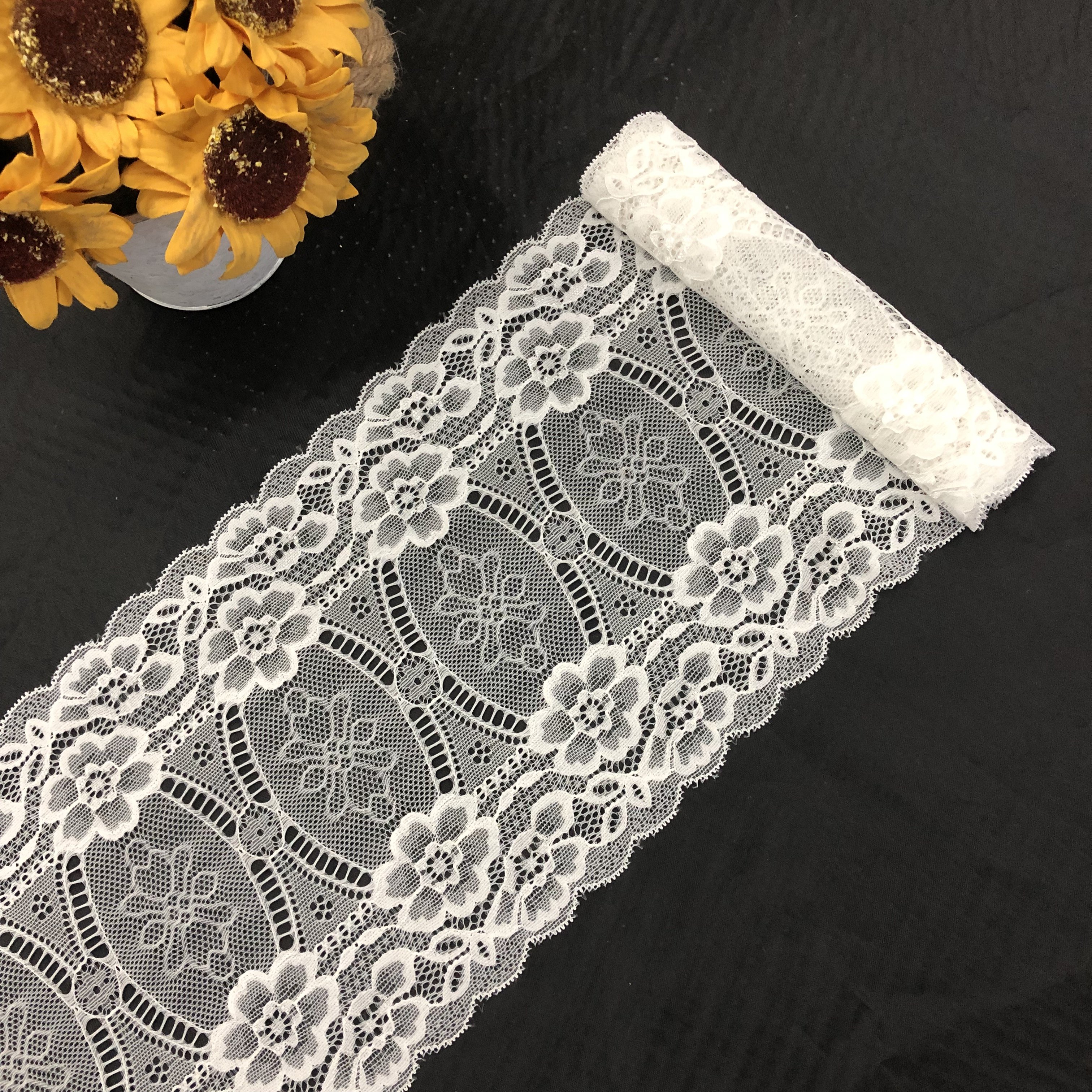 2018 white french lace african wedding border lace trim for dress