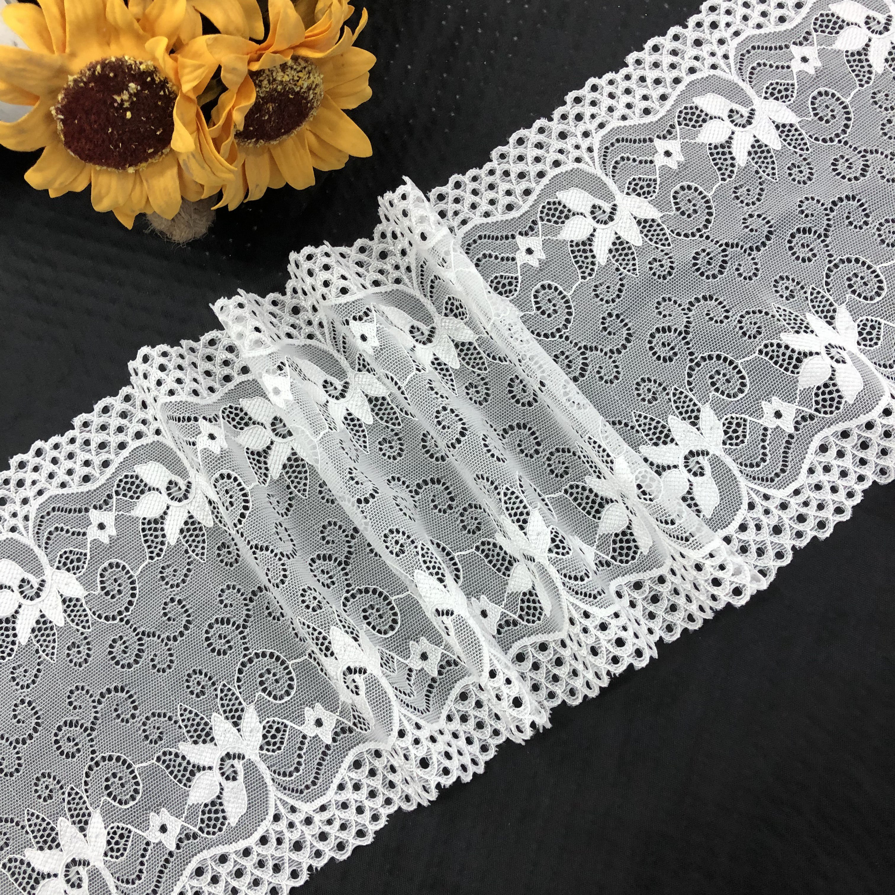 2018 white french lace african wedding border lace trim for dress
