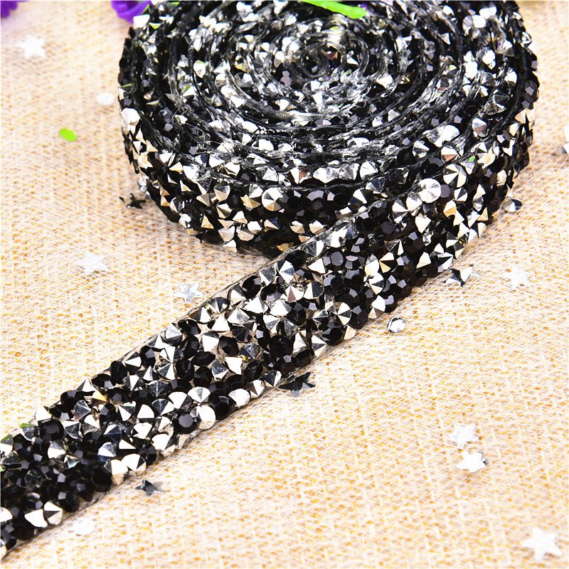 1.5cm Fashion Rhinestone Tape Trim Resin Crystal AB Decoration Trimming For DIY Shoes Banding Garment Hat Shiny