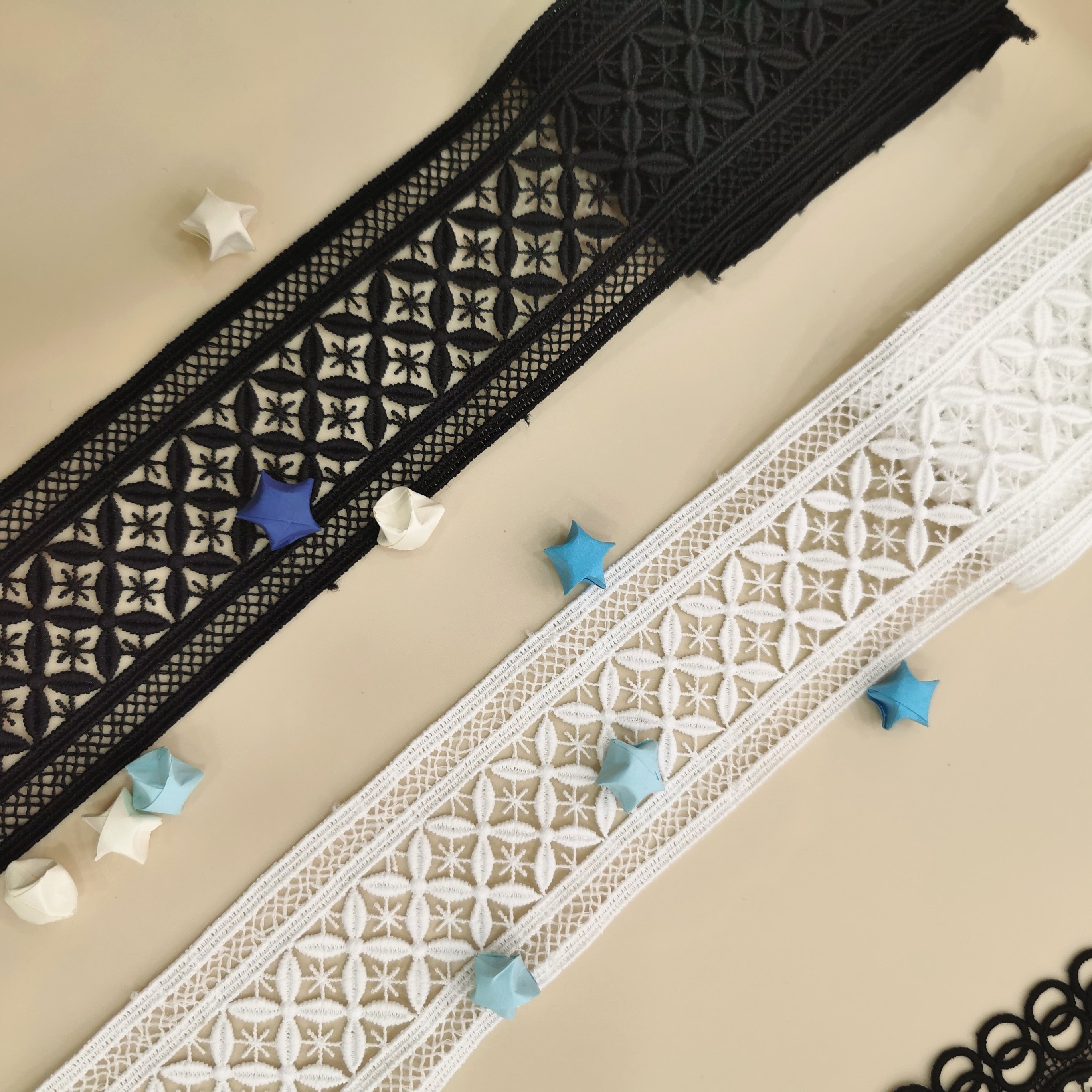 Stock thin Polyester embroidery Soft Embroidery Trimming Lace DIY Craft Sewing Dress Clothing Accessories
