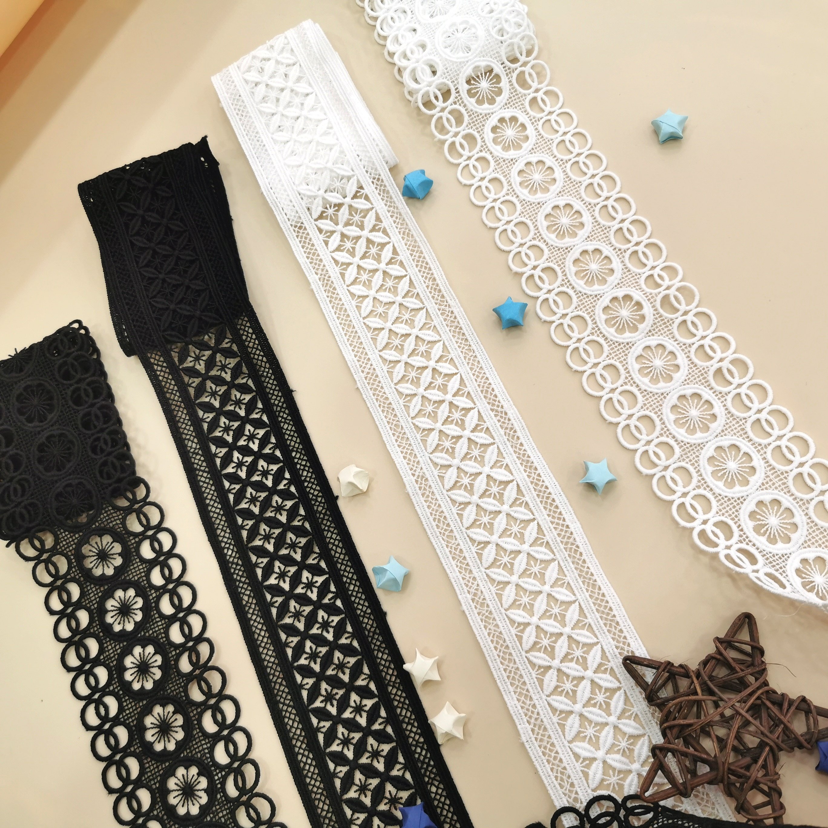 Stock thin Polyester embroidery Soft Embroidery Trimming Lace DIY Craft Sewing Dress Clothing Accessories