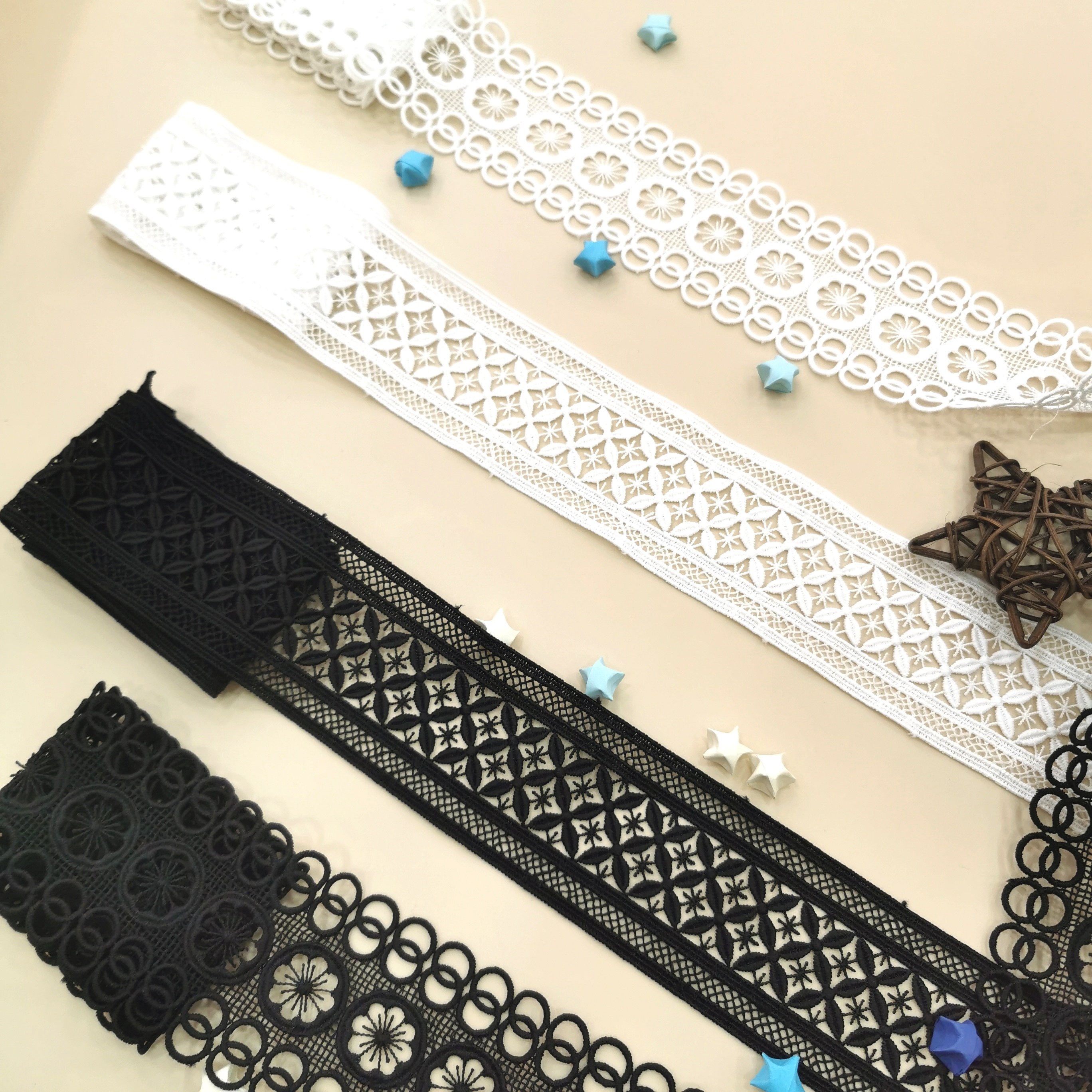 Stock thin Polyester embroidery Soft Embroidery Trimming Lace DIY Craft Sewing Dress Clothing Accessories