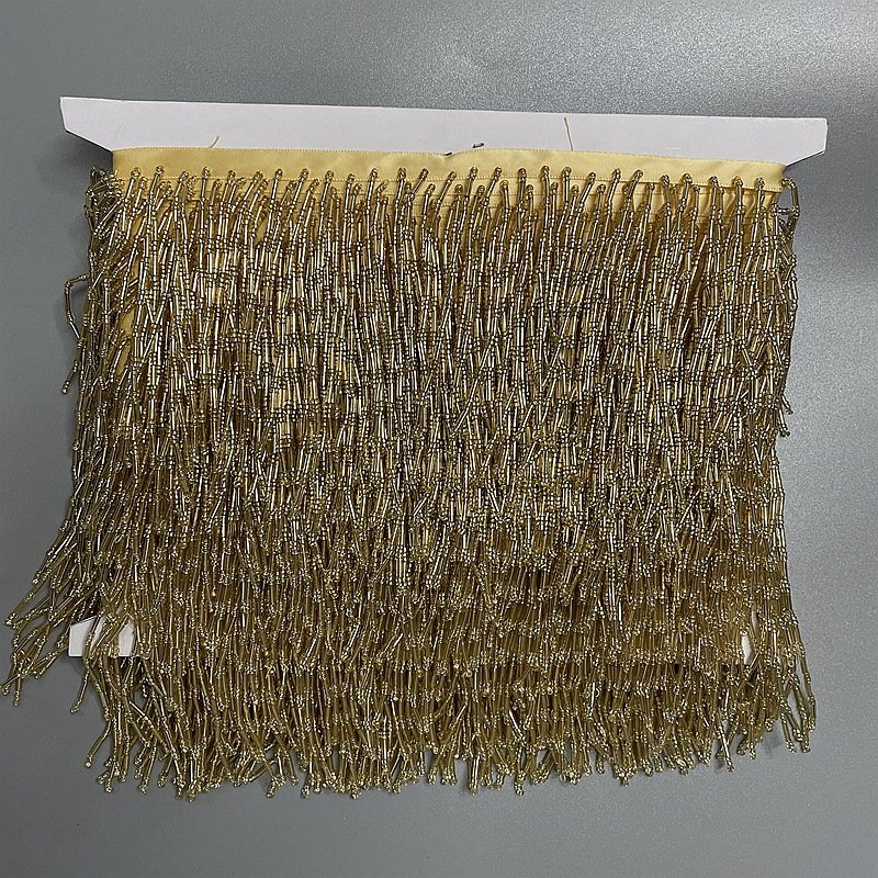 JFL030 Factory Wholesale Lace Trimming Handmade Colorful Beading Fringe Tassel Trim For Garment Curtain Decoration