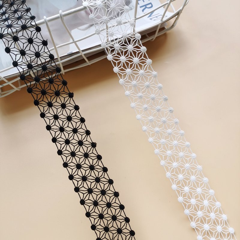 Stock Selling White Embroidery Polyester Fabric Lace Material Trimming Lace For Women's Clothes