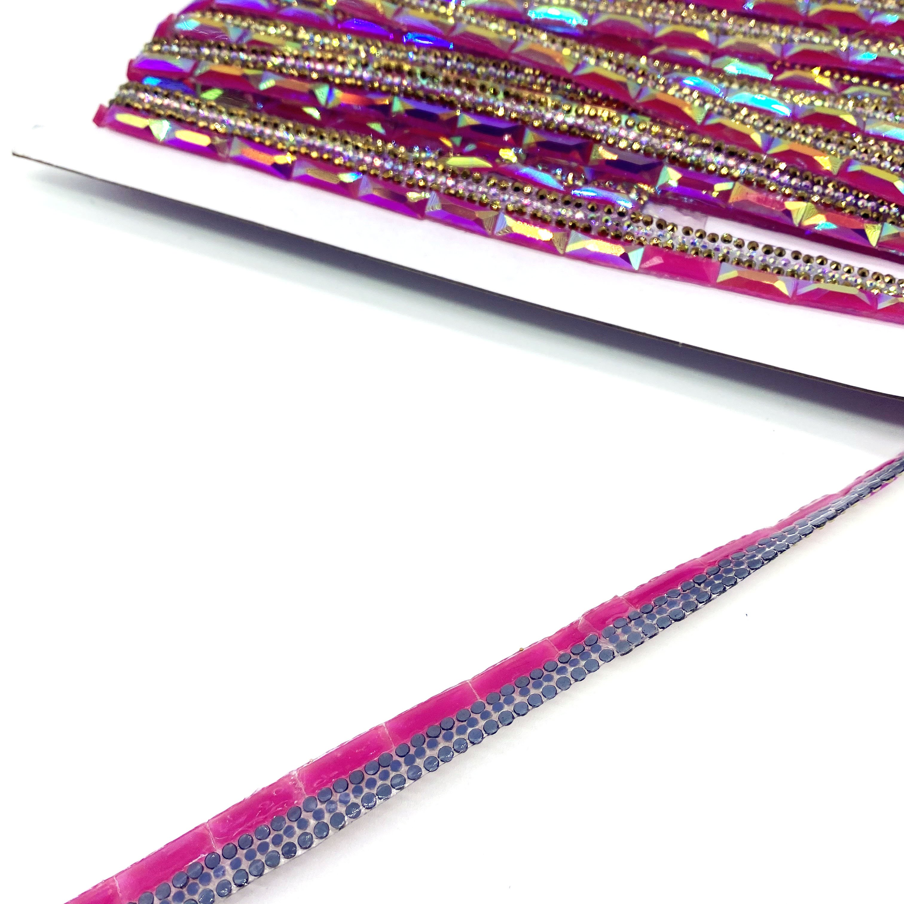 Cheap carnival costumes iron on rhinestone ribbon trimming resin applique trims for bag decoration