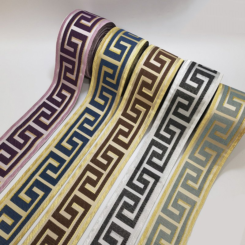 Wholesale Wide Curtain Ribbon Tape Decorative Jacquard Trimming Tape for Curtains