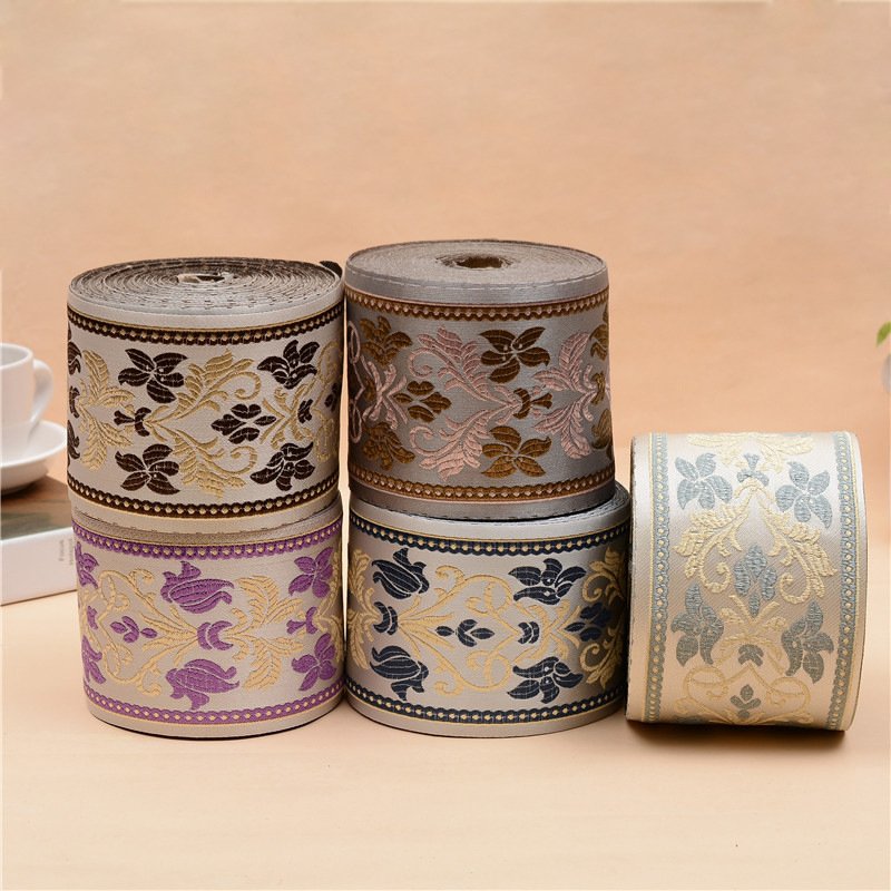 Wholesale Wide Curtain Ribbon Tape Decorative Jacquard Trimming Tape for Curtains