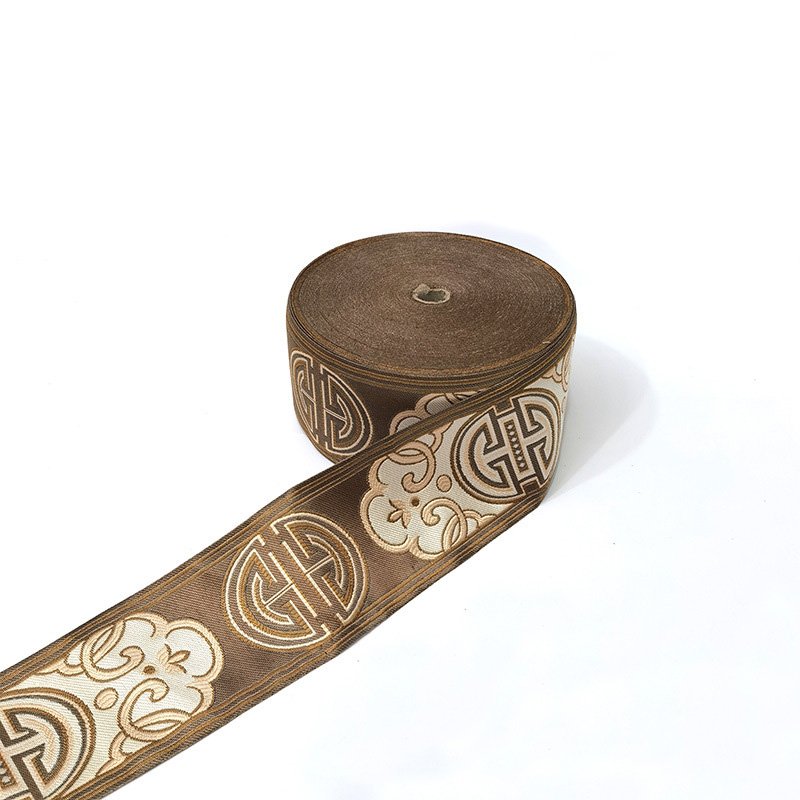 Wholesale Wide Curtain Ribbon Tape Decorative Jacquard Trimming Tape for Curtains