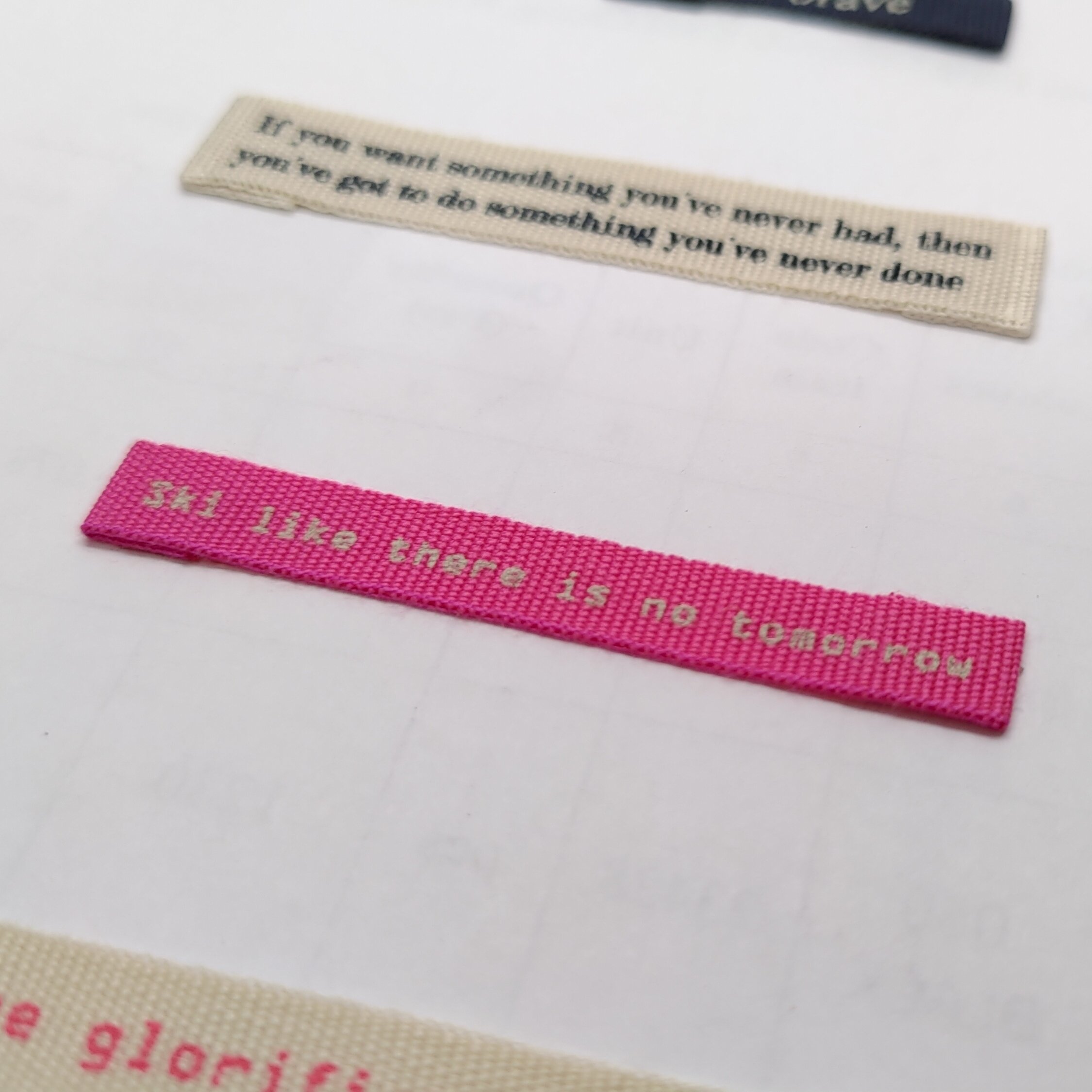 Eco Friendly Cotton Printed Label Customized Color Recycled Materials Care Label Washable Brand Name Tag Durable Garment Trims