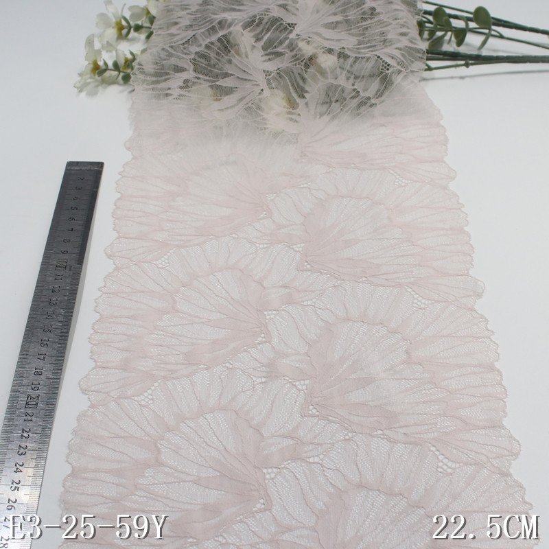 Factory wholesale 22cm black nylon spandex elastic lace trim thin mesh lace for underwear