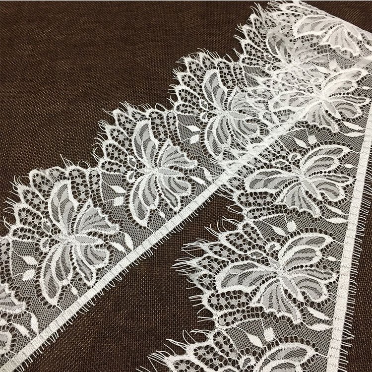 New fashion 11.5cm Nylon Butterfly eyelash hoodie lace tulle trim 4.5 inch