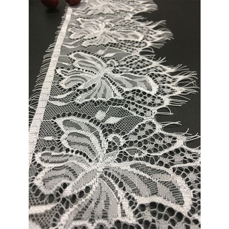 New fashion 11.5cm Nylon Butterfly eyelash hoodie lace tulle trim 4.5 inch