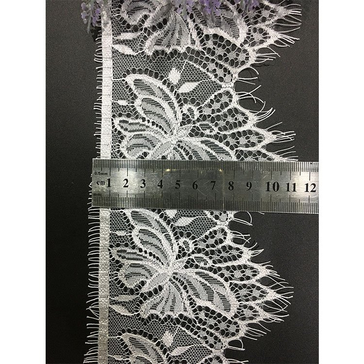 New fashion 11.5cm Nylon Butterfly eyelash hoodie lace tulle trim 4.5 inch