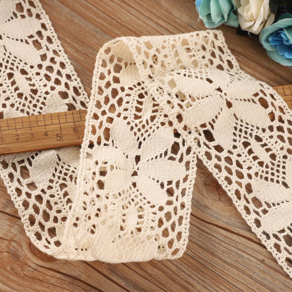 high quality soft embroidery lace 100% cotton skin-friendly flower crochet lace trim for clothing