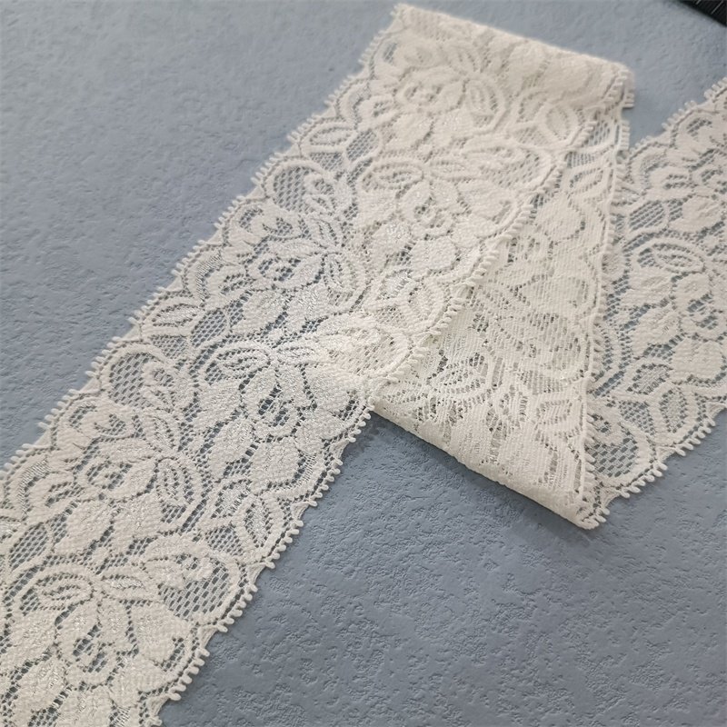 ZJ015 New Design Polyamide 90% Spandex 10% Bridal Lace Fabric 6cm White Elastic Laces Trim for Women