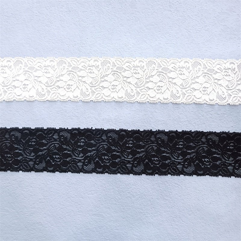 ZJ015 New Design Polyamide 90% Spandex 10% Bridal Lace Fabric 6cm White Elastic Laces Trim for Women