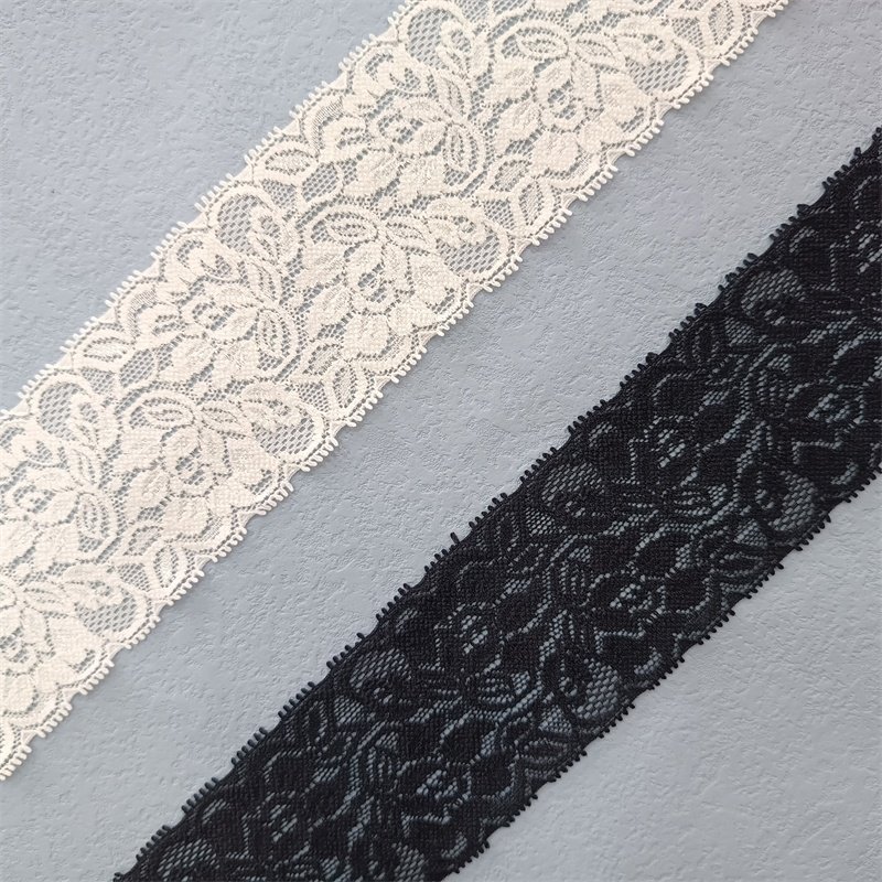 ZJ015 New Design Polyamide 90% Spandex 10% Bridal Lace Fabric 6cm White Elastic Laces Trim for Women