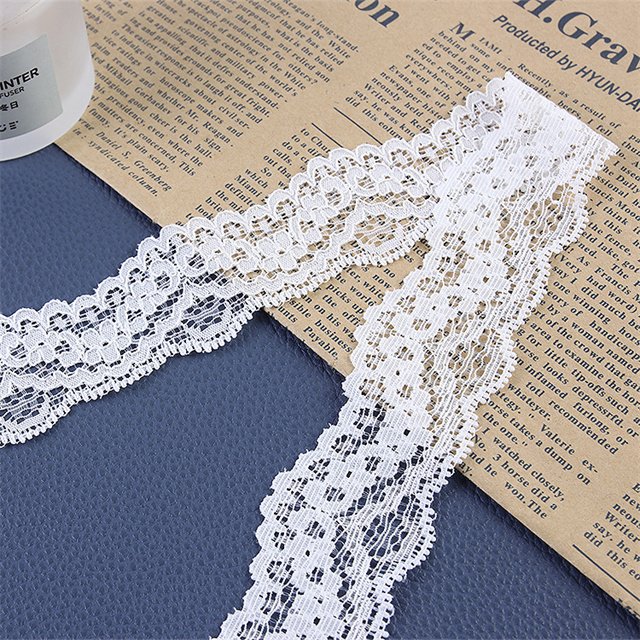 Factory Stock White 3.5 Cm Elastic Lace Fabric Embroidery Lace Trim Materials For clothing