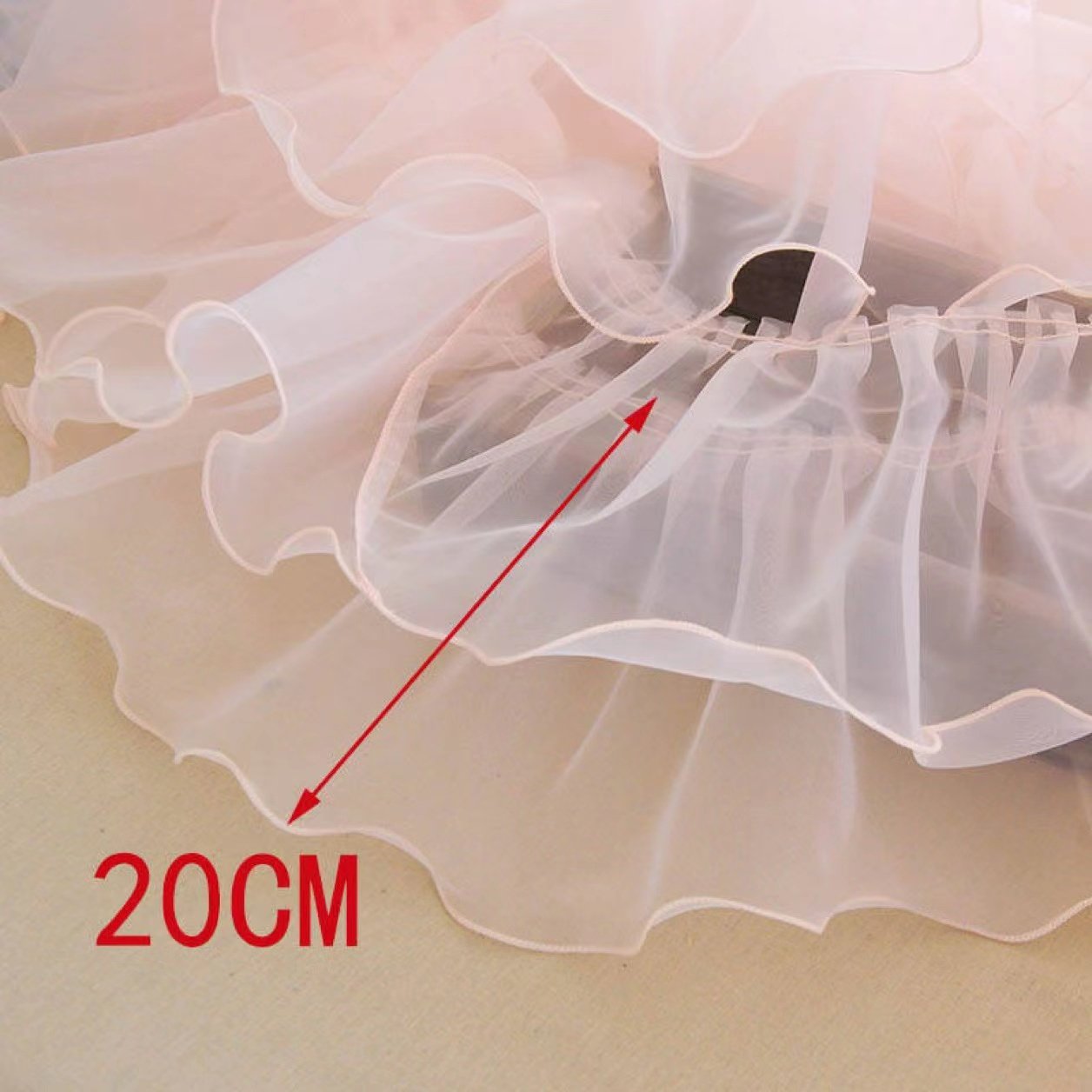 20cm Colorful Organza Embroidery Tape Ribbon Ruffle Trims Border Pattern Polyester Lace Dresses Garments Skirts Decorations