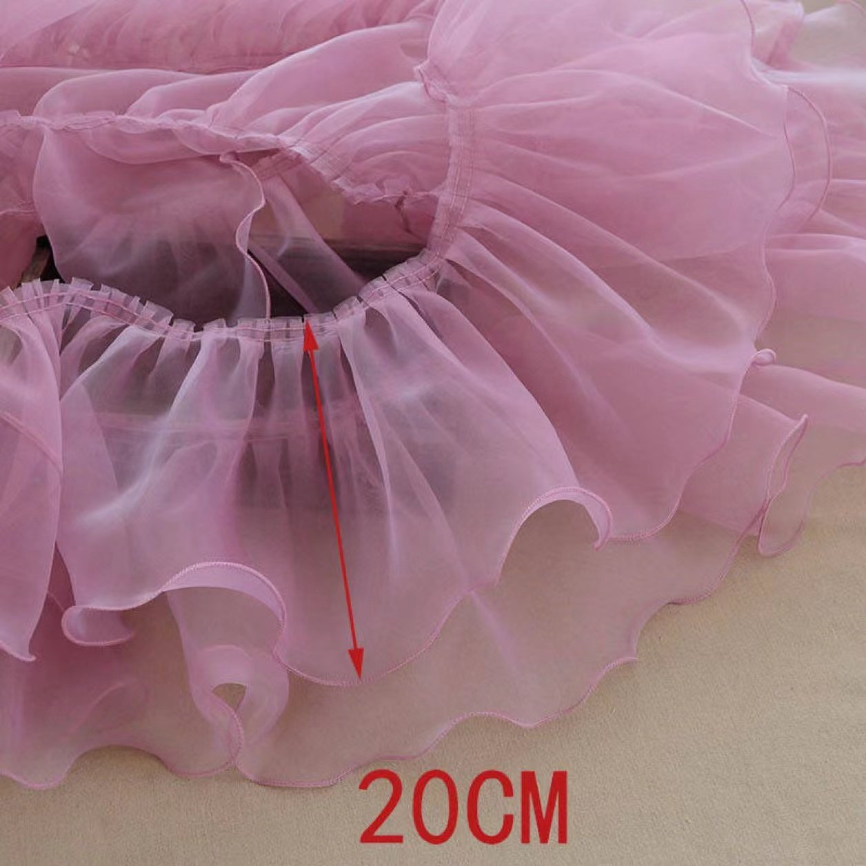 20cm Colorful Organza Embroidery Tape Ribbon Ruffle Trims Border Pattern Polyester Lace Dresses Garments Skirts Decorations