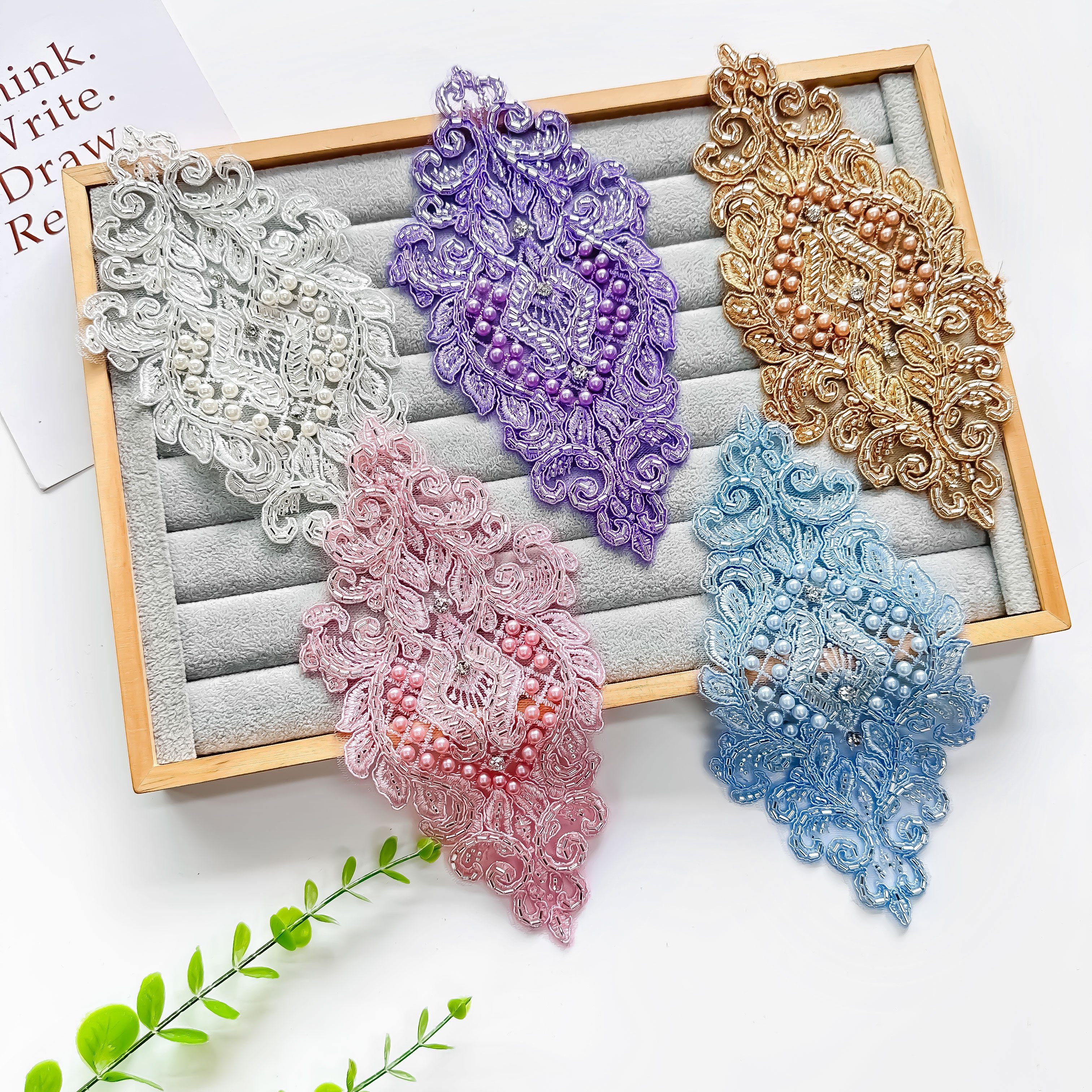 Beading Flower Applique Applique Corsage Sewing Embroidery Trim Florals Lace Mesh Patches Lace Patches for Dresses Blourses