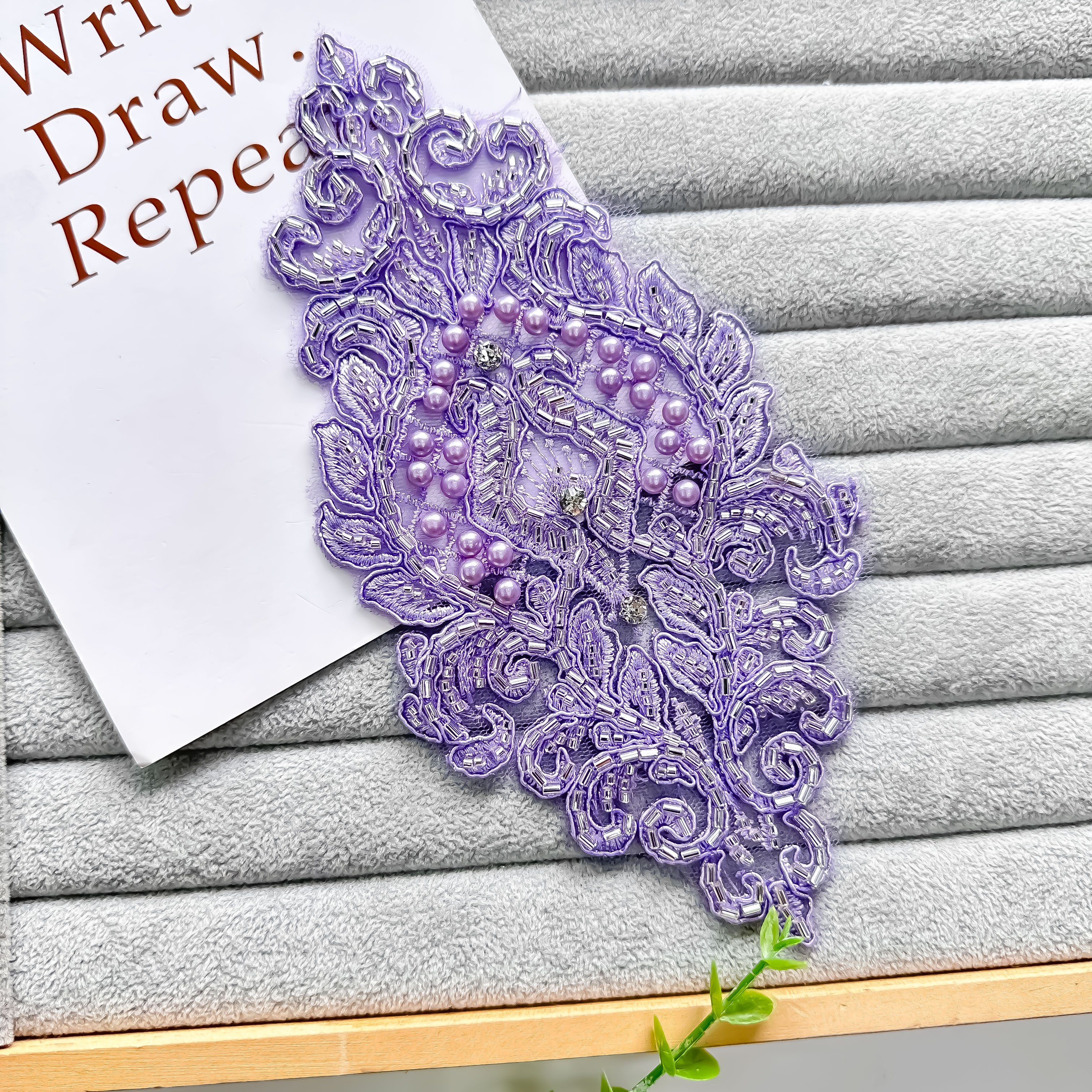 Beading Flower Applique Applique Corsage Sewing Embroidery Trim Florals Lace Mesh Patches Lace Patches for Dresses Blourses