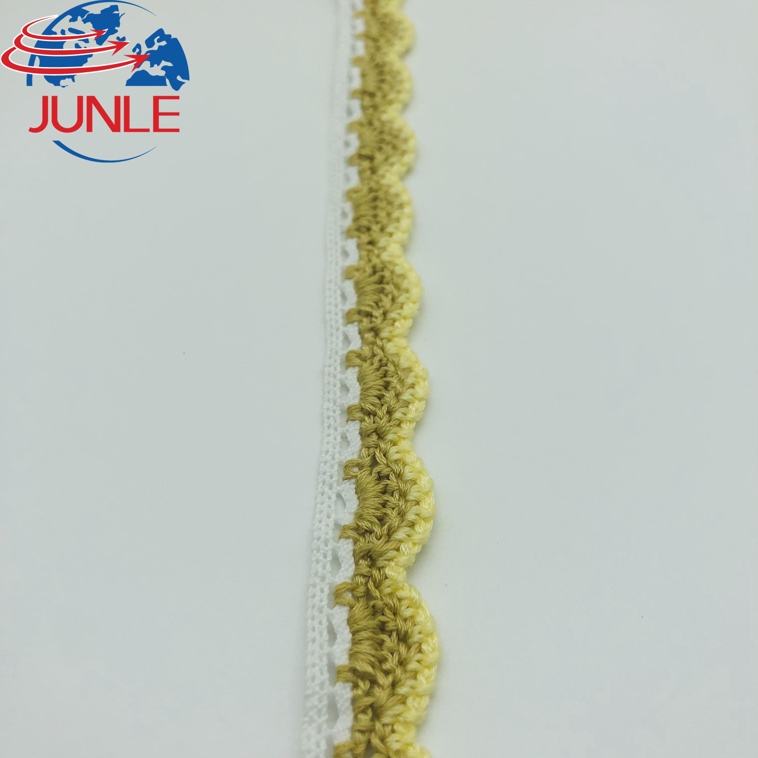 High Quality Golden Lace Trim Home Decoration Clothing Sofa Curtain Accessories Embroidered Crochet Lace trimming