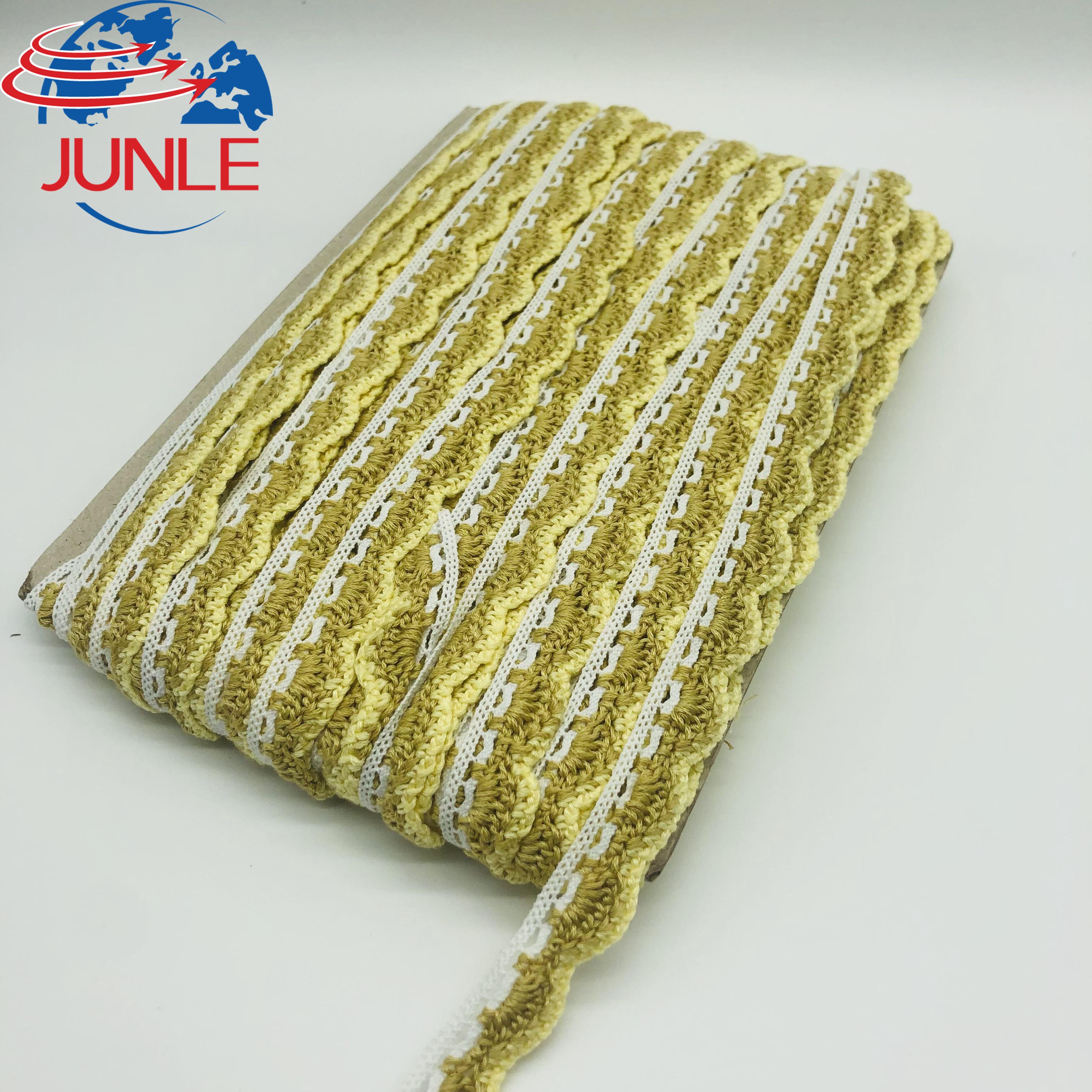 High Quality Golden Lace Trim Home Decoration Clothing Sofa Curtain Accessories Embroidered Crochet Lace trimming