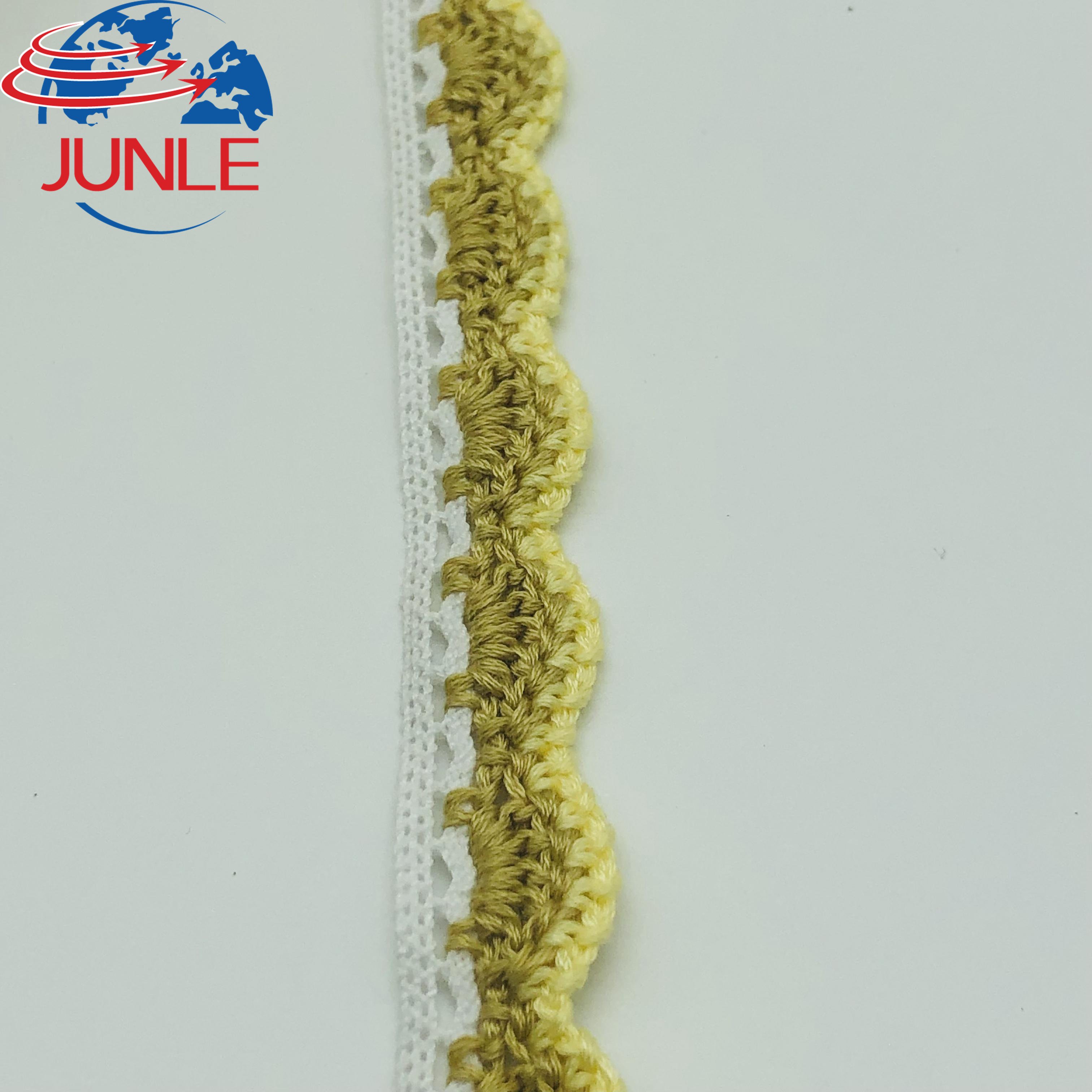 High Quality Golden Lace Trim Home Decoration Clothing Sofa Curtain Accessories Embroidered Crochet Lace trimming