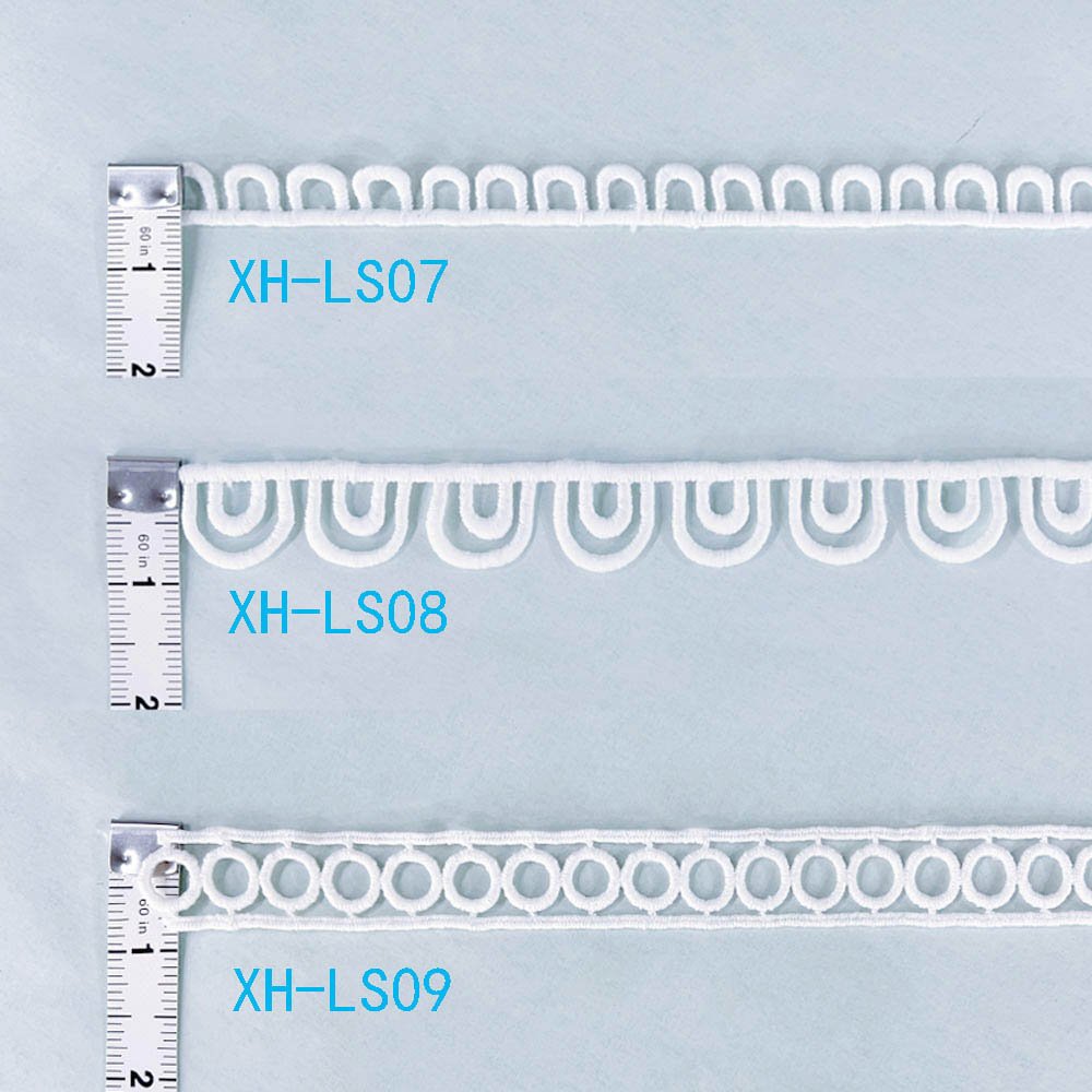 Quality assurance Water Soluble 100% Polyester Chemical Embroidered White Lace Sewing Border Lace Trim