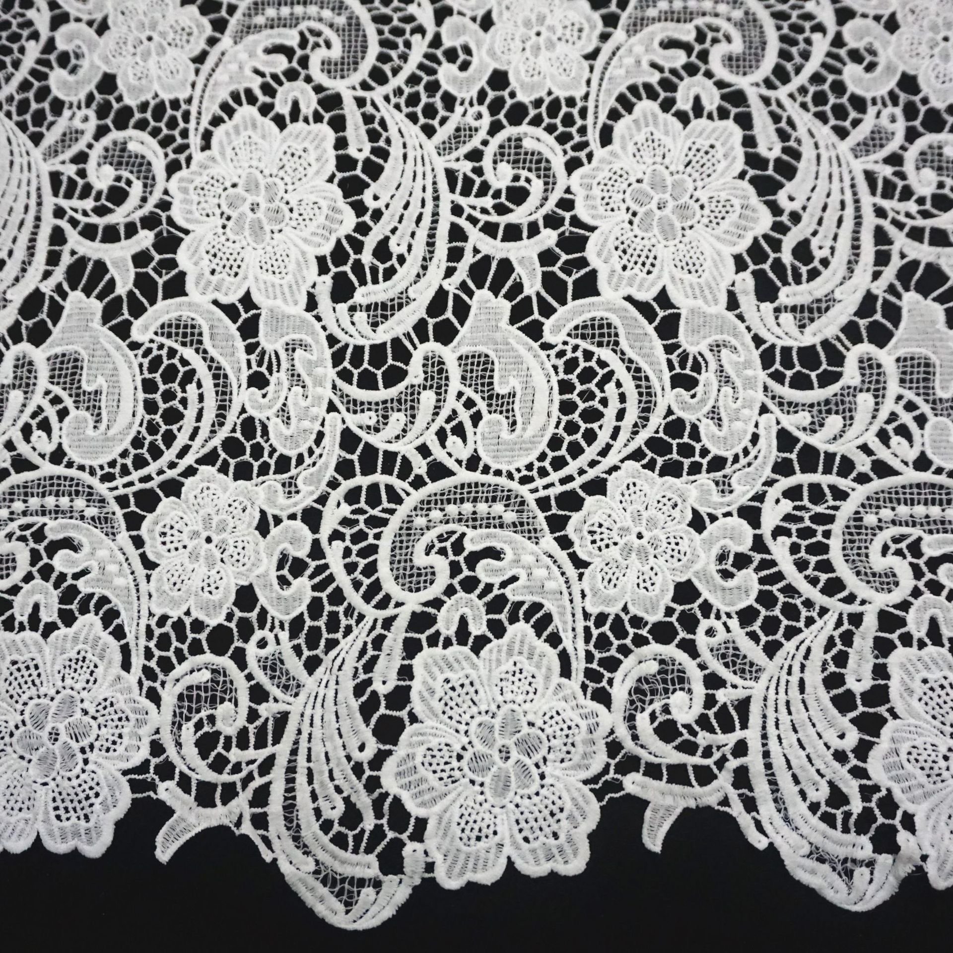 Water Soluble Fabric Laces Embroidery Cotton Lace Embroidery White Bridal Lace Trim