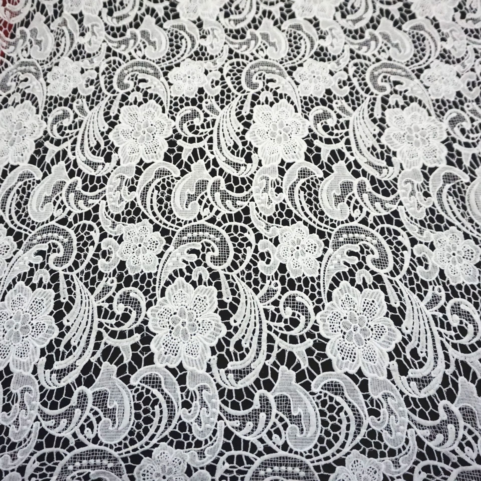 Water Soluble Fabric Laces Embroidery Cotton Lace Embroidery White Bridal Lace Trim