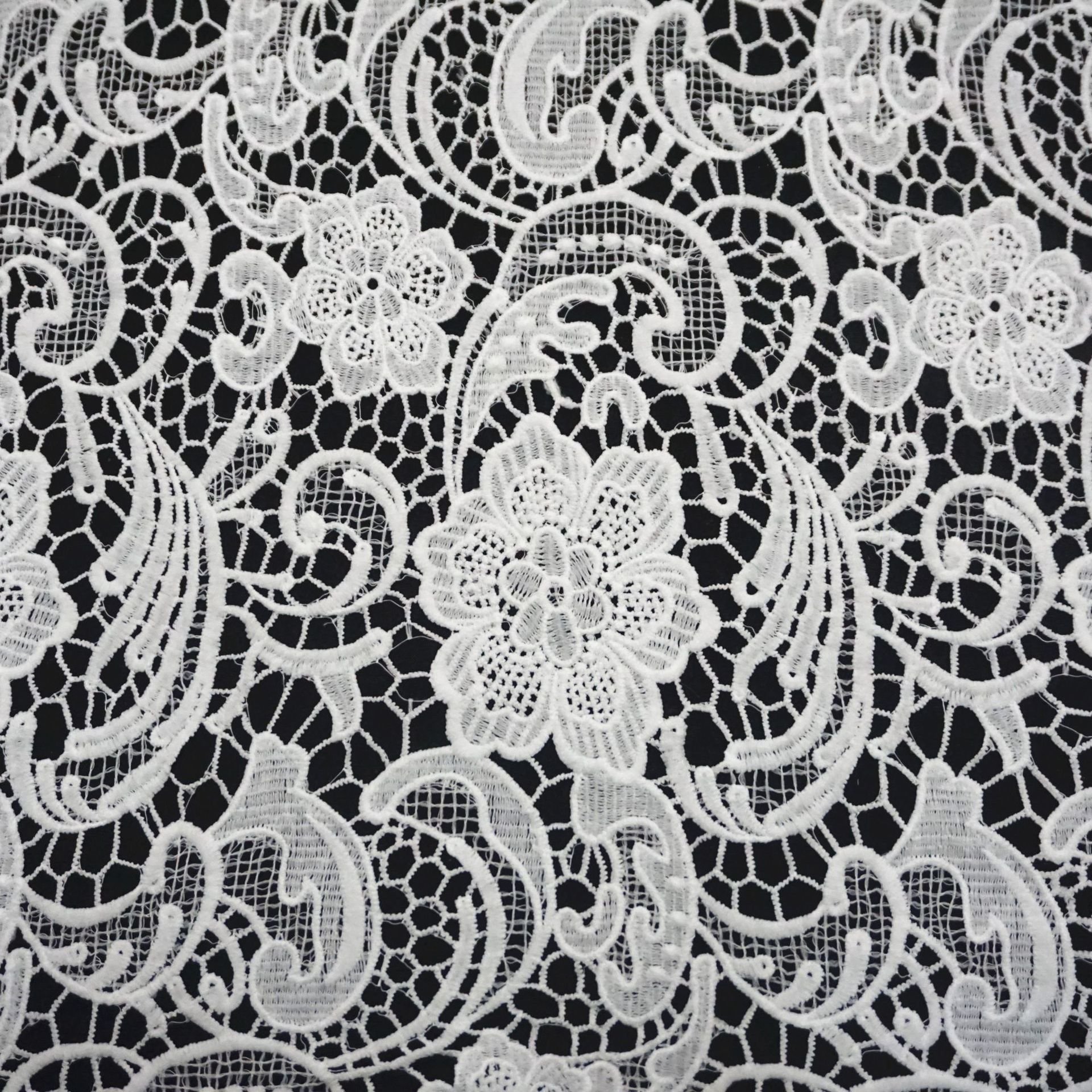 Water Soluble Fabric Laces Embroidery Cotton Lace Embroidery White Bridal Lace Trim