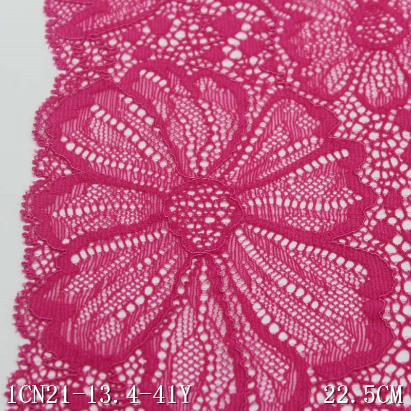 Fancy Multicolor Elastic Nylon 22cm Wide Beautiful Flower Lace Trim For Bra Underwear Lingerie