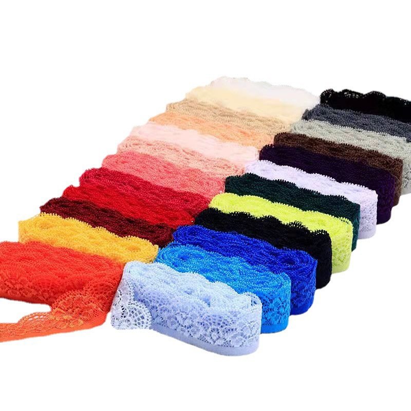 2.5cm 28 colors Elastic Trim Assorted Color Lace Ribbon Flower Edge T for Sewing Craft Wedding Party Decor Clothes