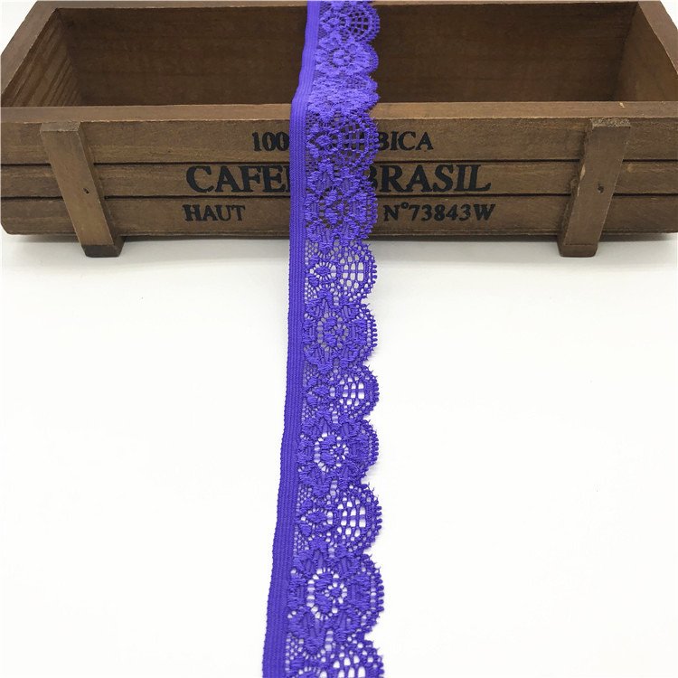 2.5cm 28 colors Elastic Trim Assorted Color Lace Ribbon Flower Edge T for Sewing Craft Wedding Party Decor Clothes